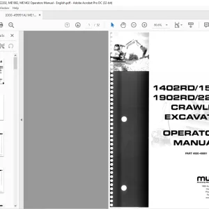 Mustang ME1402RD ME1502RD ME1902RD ME2202RD, Crawler Excavator OPERATORS MANUAL(000-49991A) - PDF DOWNLOAD
